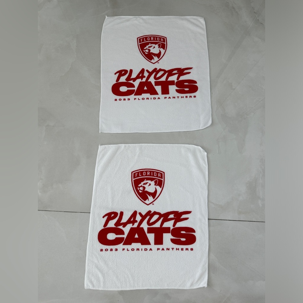 2 Florida Panthers 2023 Playoff Towels, Round 2 Game 4